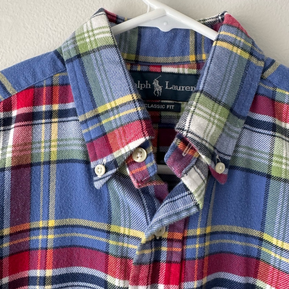 Ralph Lauren Men's Classic Fit Plaid Shirt - Blue, Red, Green